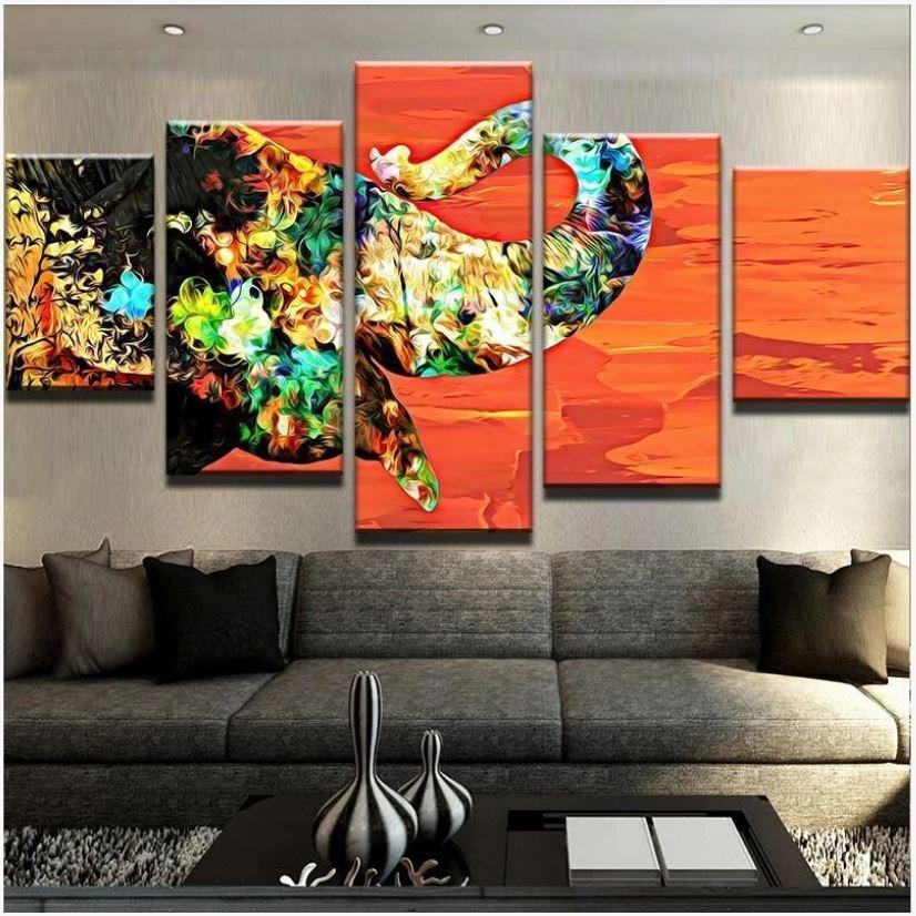 Abstrakter Elefant Leinwandbilder Kunstdrucke Rahmen