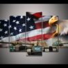 american eagle flag with tank army leinwandbilder kunstdrucke 8027