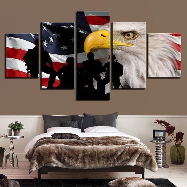 American Flag Soldier Eagle Abstract Leinwandbilder Kunstdrucke  