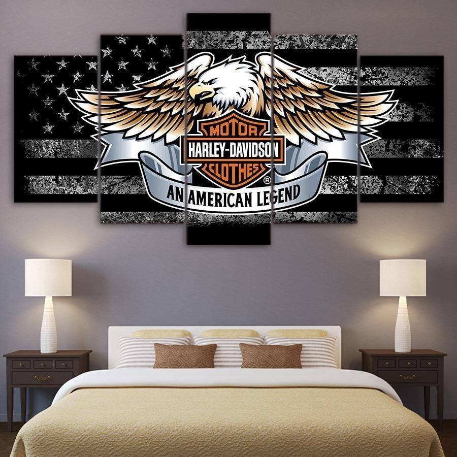 Amerikanischer Motorrad-adlerflgel Leinwandbilder Kunstdrucke Rahmen