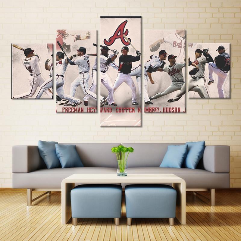 Atlanta Braves Players Baseball Leinwandbilder Kunstdrucke Rahmen