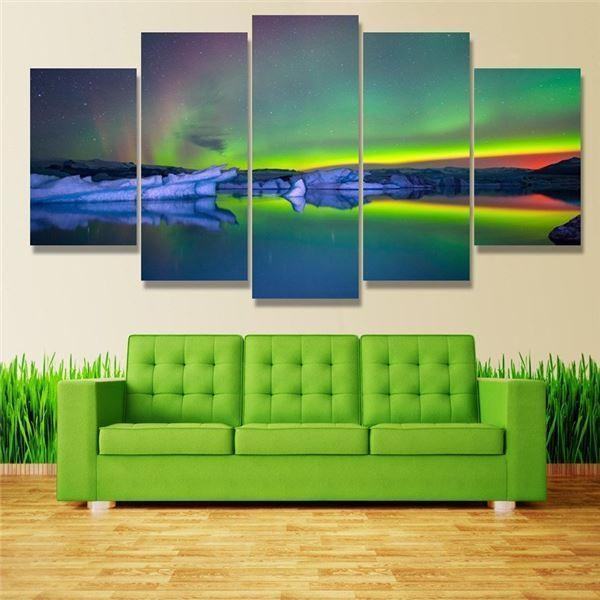 Aurora Borealis Shades Of Green Nature Leinwandbilder Kunstdrucke  