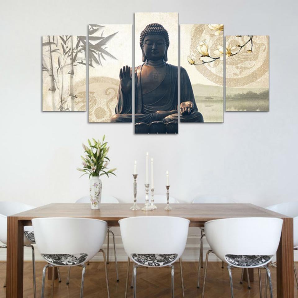 Bamboo Buddha Religion Leinwandbilder Kunstdrucke Rahmen