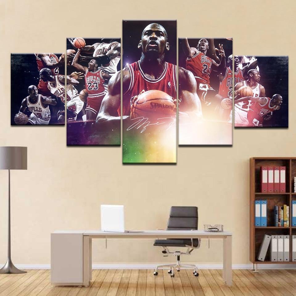 Basketball Star Michael Jordan And Team Celebrity Leinwandbilder Kunstdrucke Rahmen