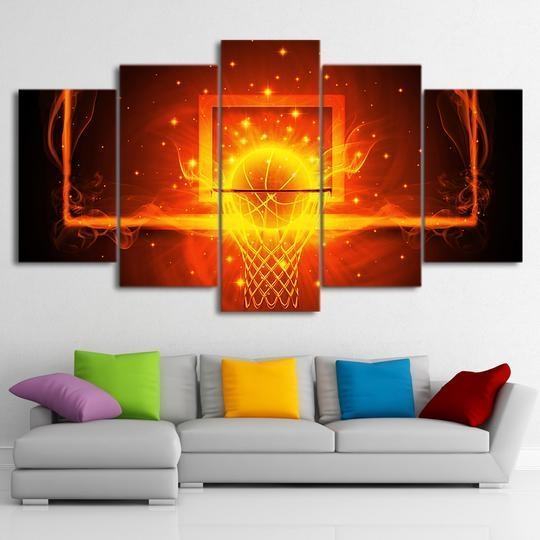 Basketballkorb Leinwandbild – Sportliche Wandkunst für Fans