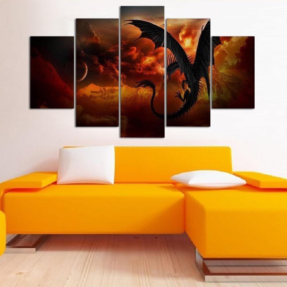 Battle Of The Dragons Karikatur Leinwandbilder Kunstdrucke Rahmen