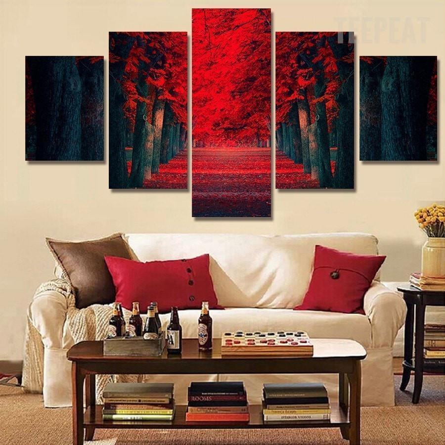 Beautiful Red Woods Nature Leinwandbilder Kunstdrucke  