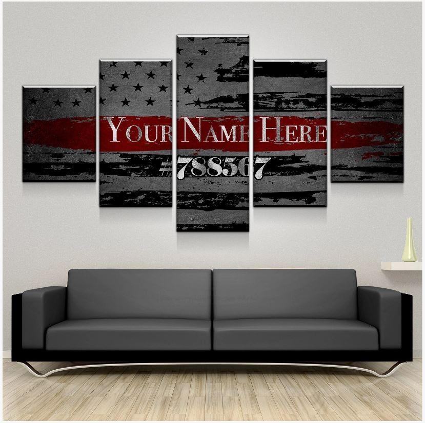 Benutzerdefinierte Personalisierte Dnne Rote Linie Leinwandbilder Kunstdrucke Rahmen