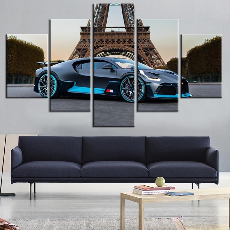 Black Bugatti Divo In Paris Car Leinwandbilder Kunstdrucke Rahmen