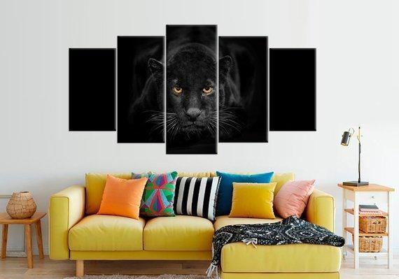 Black Panther Animal Leinwandbilder Kunstdrucke   