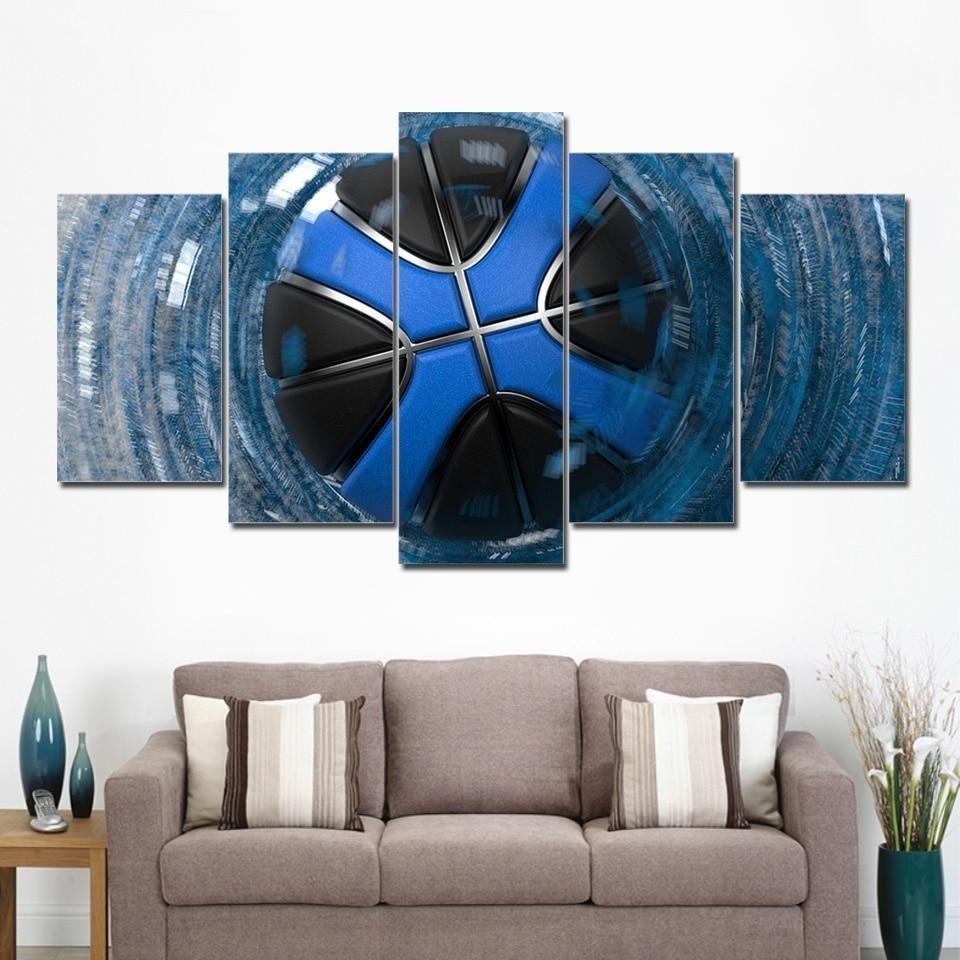 Blauer Basketballspieler Leinwandbild – Kunst für echte Sportfans