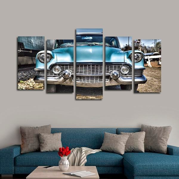 Blaues Auto Leinwandbilder Kunstdrucke Rahmen