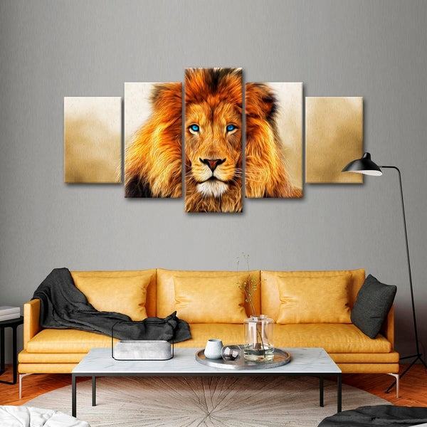 Blauugiger Lwe Leinwandbilder Kunstdrucke Rahmen