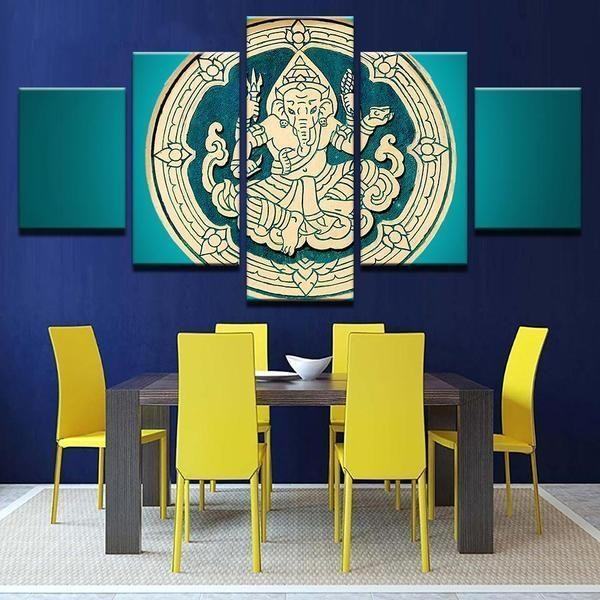 Blue Lord Ganesha Religion Leinwandbilder Kunstdrucke Rahmen