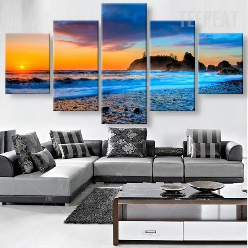 Blue Sea Waters Nature Leinwandbilder Kunstdrucke  