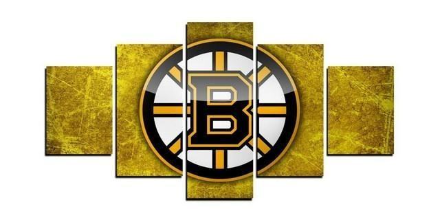 Boston Bruins NHL Team Gelb Leinwandbild – Kunst für wahre Sportenthusiasten