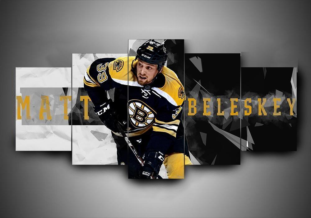 Boston Bruins NHL Team Logo Gelb Leinwandbild – Kunst für Sportbegeisterte