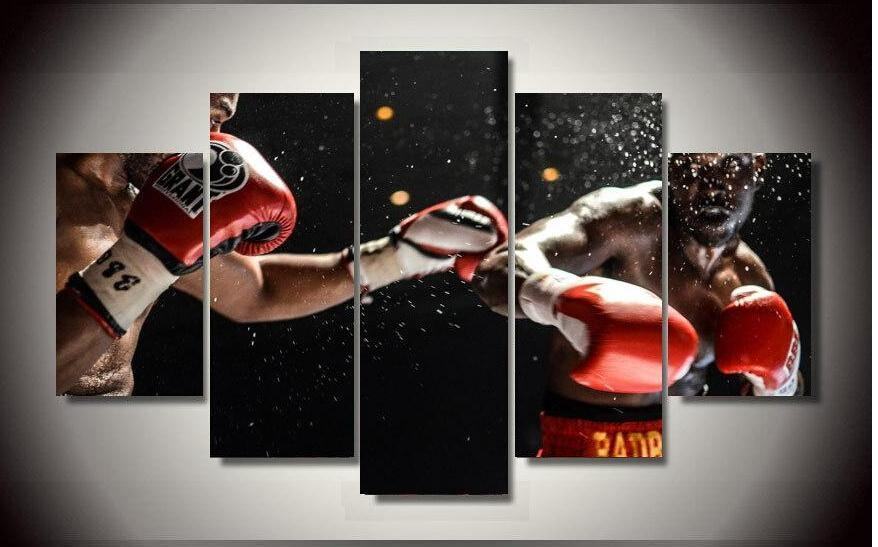 Boxkampf Sports Leinwanddruck – Dynamische Kunst für Sportliebhaber