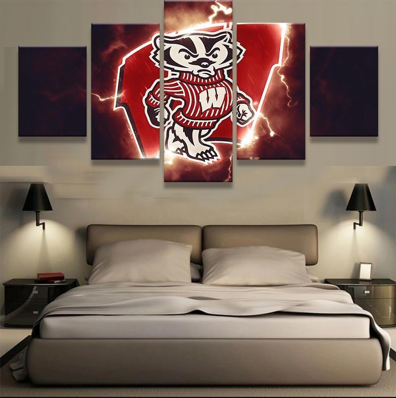 Bucky Badger Basketball Leinwanddruck – Sportkunst für Sammler