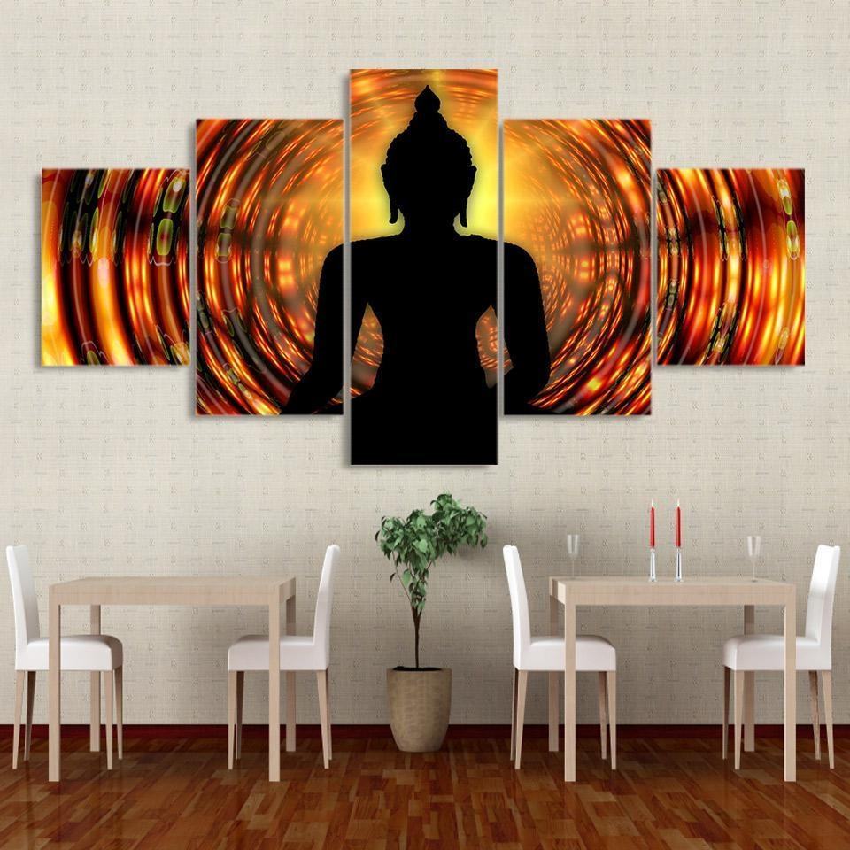 Buddha Backlight Zen Yoga Religion Leinwandbilder Kunstdrucke Rahmen