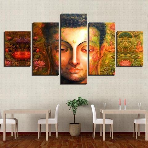 Buddha Flowers Religion Leinwandbilder Kunstdrucke Rahmen