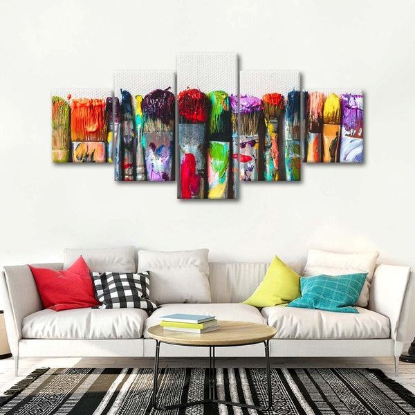 Bunte Pinsel Leinwandbilder Kunstdrucke Rahmen