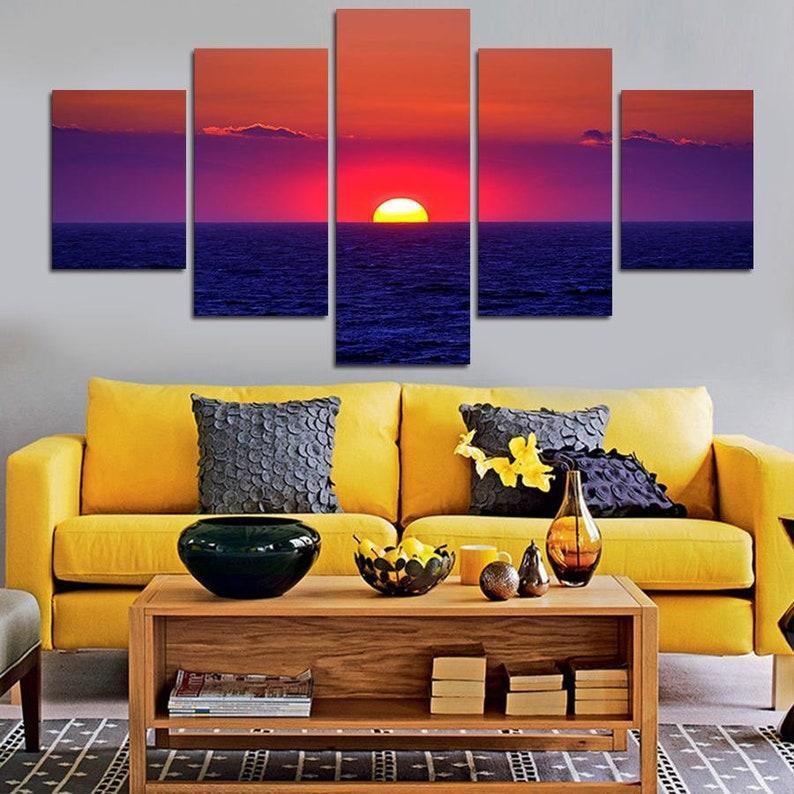 Buntes Sonnenuntergangsparadies Leinwandbilder Kunstdrucke Rahmen