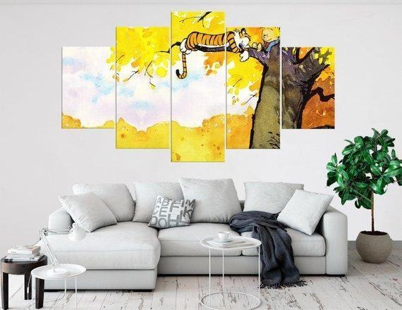 Calvin And Hobbes 1 Karikatur Leinwandbilder Kunstdrucke Rahmen