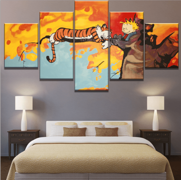 Calvin And Hobbes Peaceful Sleep 2 Cartoon Leinwandbilder Kunstdrucke  