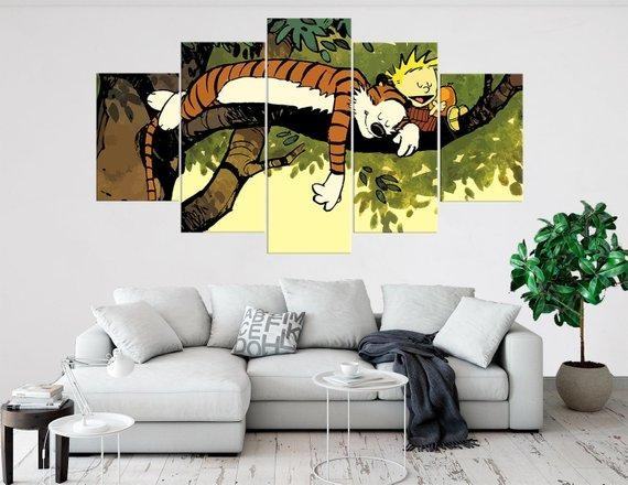 Calvin And Hobbes Peaceful Sleep 3 Cartoon Leinwandbilder Kunstdrucke  