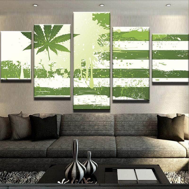 Cannabis-flagge Leinwandbilder Kunstdrucke Rahmen