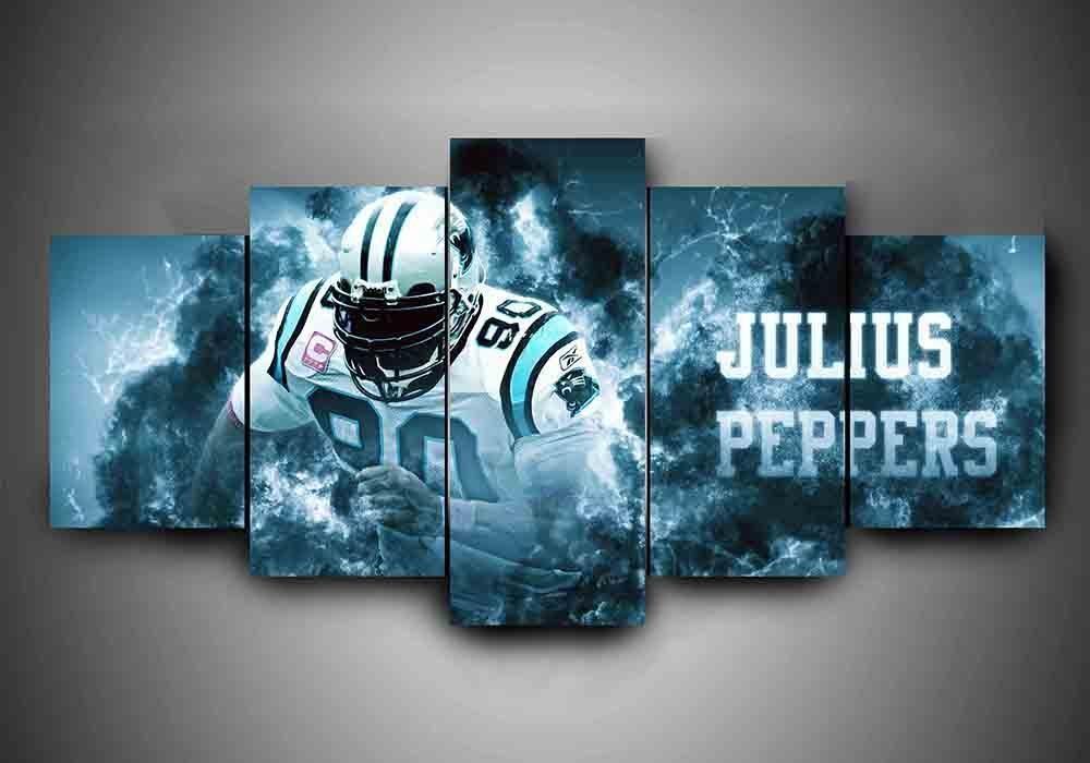 Carolina Panthers Julius Peppers #1 Leinwanddruck – Football Kunst