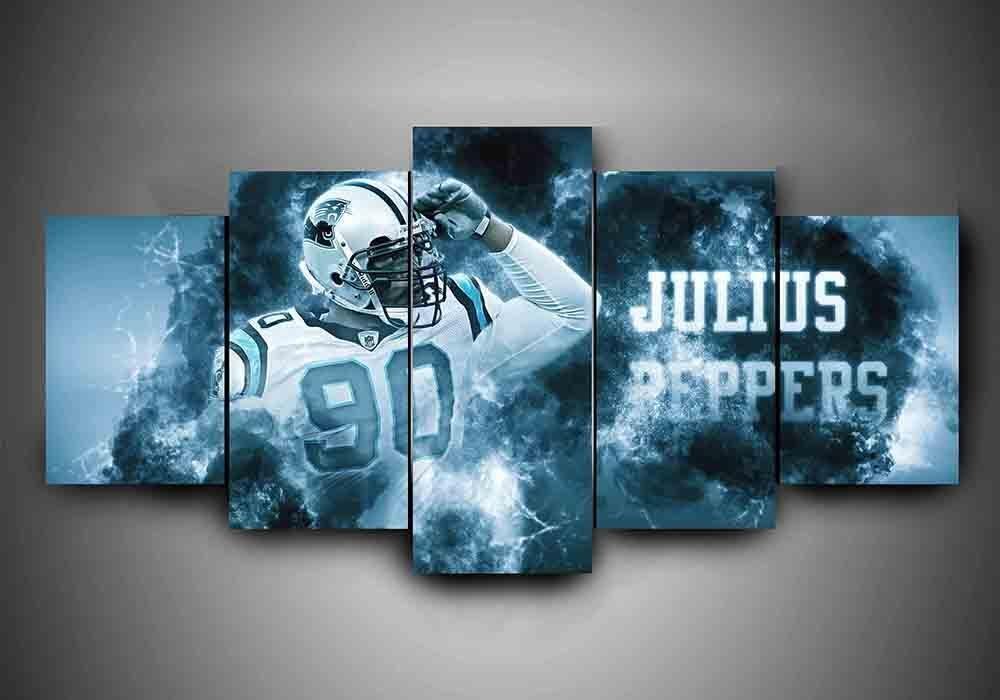 Carolina Panthers Julius Peppers #2 Leinwanddruck – Football Kunstwerk