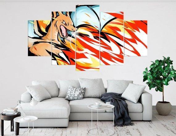 Charizard Pokemon Anime Leinwandbilder Kunstdrucke Rahmen