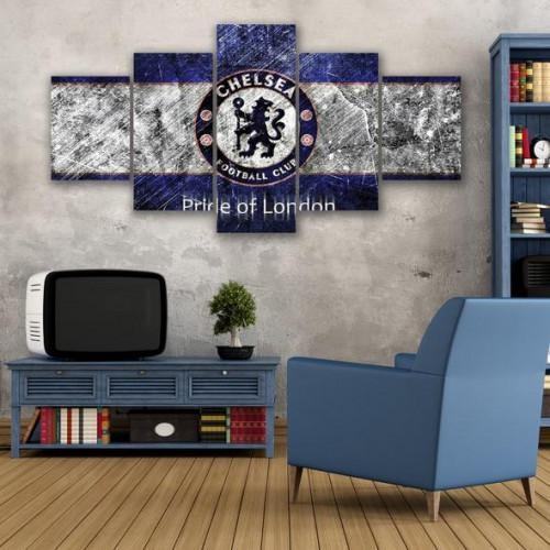 Chelsea FC Logo Leinwanddruck – Sportkunst für Fans