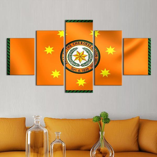 Cherokee Nation Flagge Leinwandbilder Kunstdrucke Rahmen
