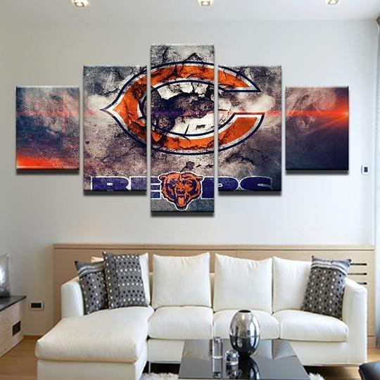 Chicago Bears 5 Leinwanddruck – Football Kunstwerk