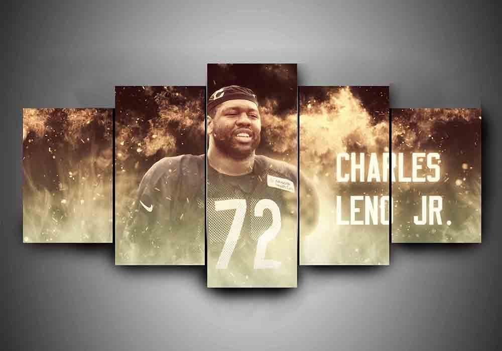 Chicago Bears Charles Leno Leinwanddruck – Football Kunstwerk