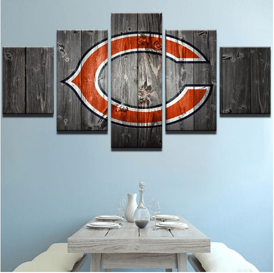 Chicago Bears Football Barn Wood Sport Leinwandbilder Kunstdrucke   