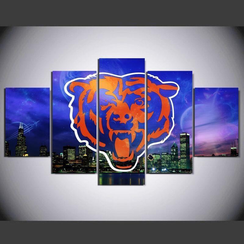 Chicago Bears Stadt Leinwanddruck – Football Kunst