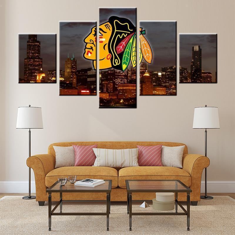 Chicago Blackhawks City Ice Hockey Sport Leinwandbilder Kunstdrucke  
