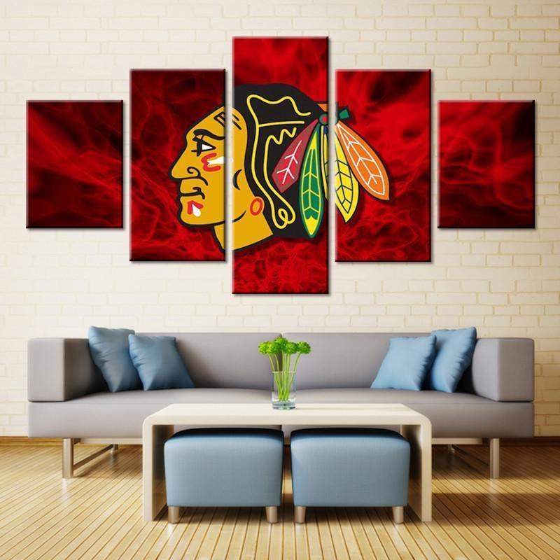 Chicago Blackhawks Red Indian Leinwandbilder – NHL Kunstdrucke