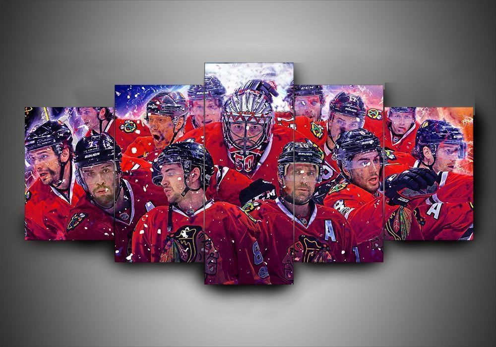 Chicago Blackhawks Team Leinwandbilder – Eishockey Kunstdrucke