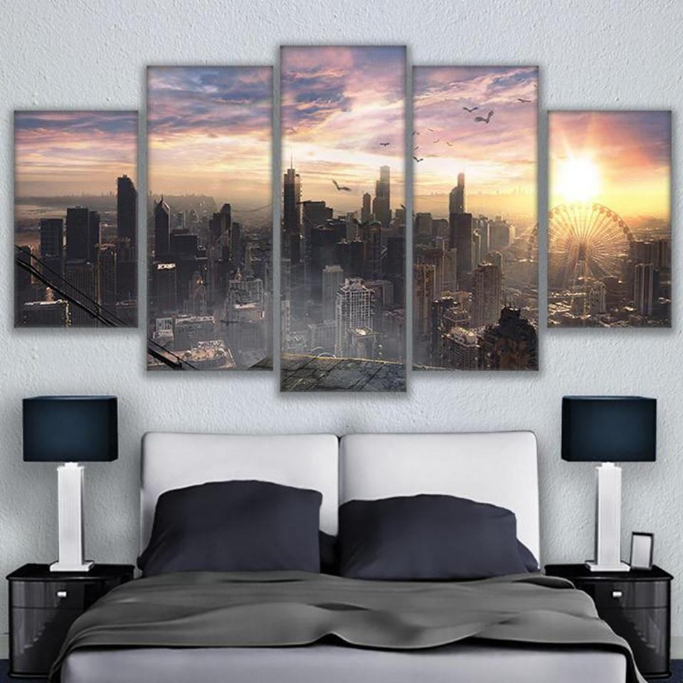 chicago cityscape sky view city sunrise nature leinwandbilder kunstdrucke 8948
