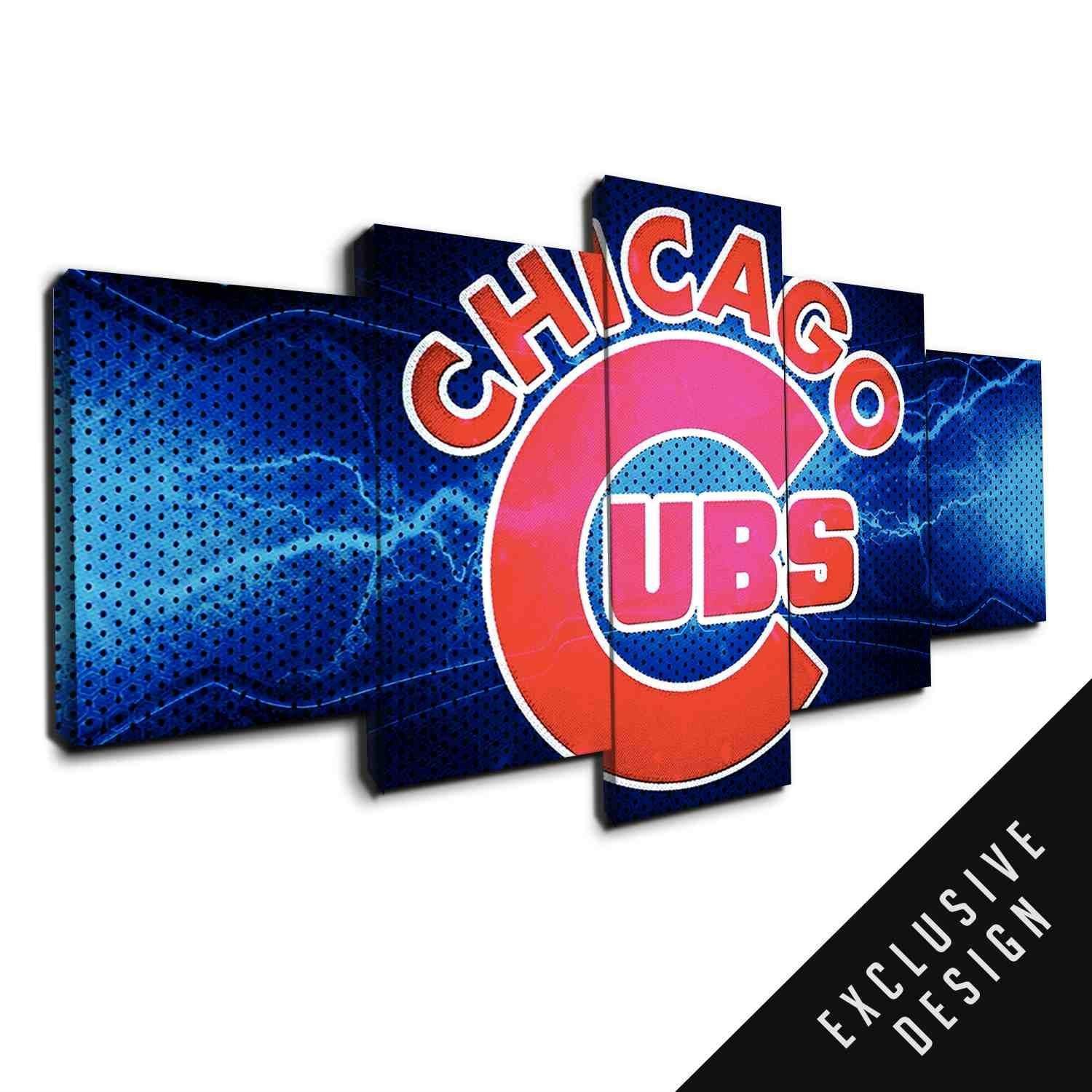 Chicago Cubs Thunderbolt Leinwandbilder – Baseball Kunstdrucke