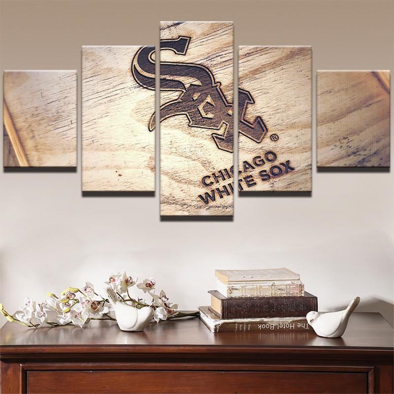 Chicago White Sox Wood Leinwandbilder – Baseball Kunstdrucke