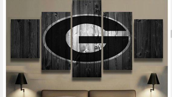College Football Barn Wood Look 4 Leinwandbilder – Kunstdrucke