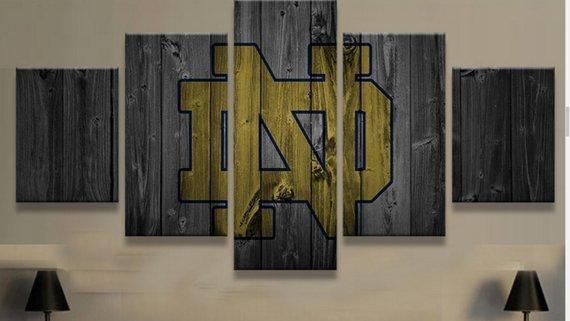 College Football Barn Wood Look 5 Leinwandbilder – Kunstdrucke