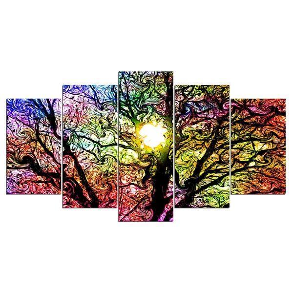 Colorful Sun Tree Modern Modular Abstarct Leinwandbilder Kunstdrucke  