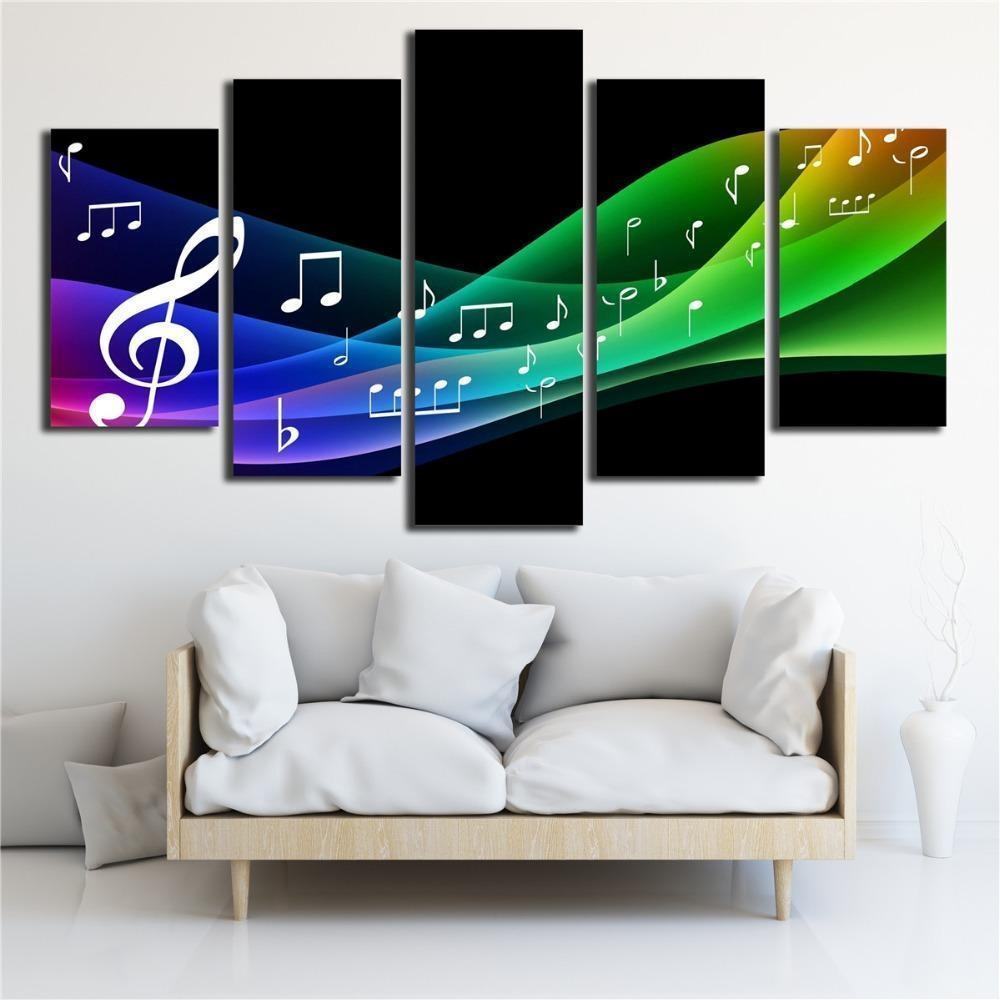 Colorfull Notes Music Leinwandbilder Kunstdrucke Rahmen